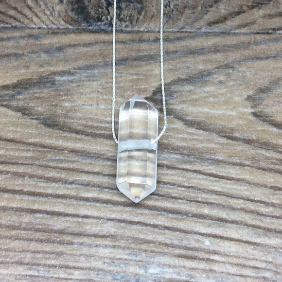 Quartz Point necklace - double terminated, Sterling silver, crystal healing - Picture 2 of 8